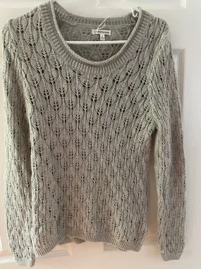 € Women Medium Light Gray Croft & Barrow Crew Long Sleeve Sweater 100% Cotton