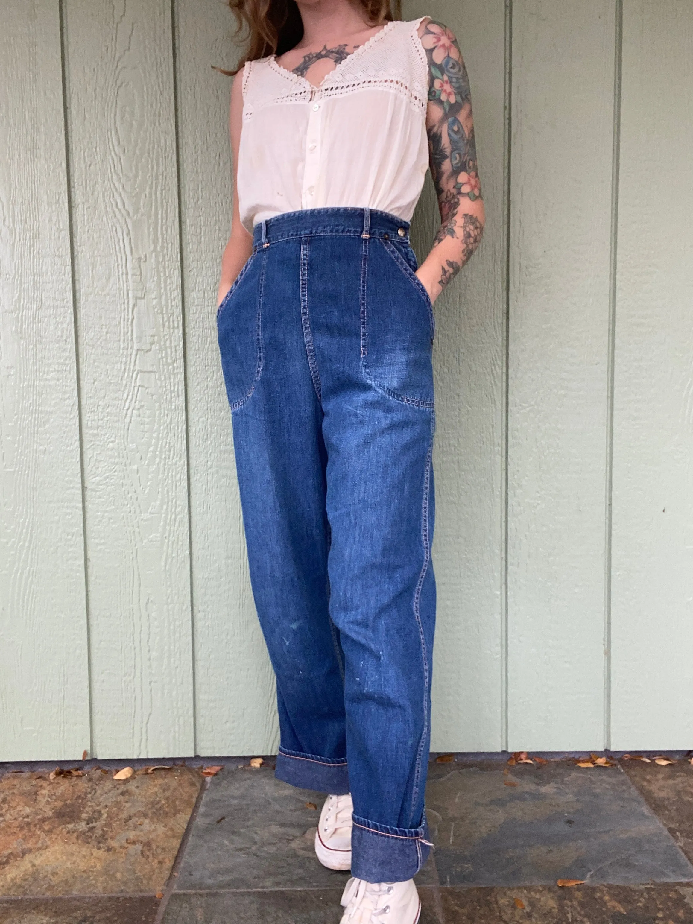 1950s Pay Master side zip jeans