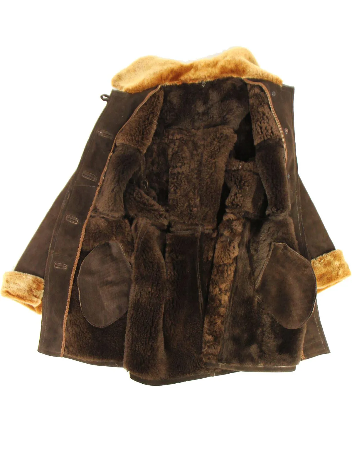 1960s Vintage Soft Brown Sheepskin Coat