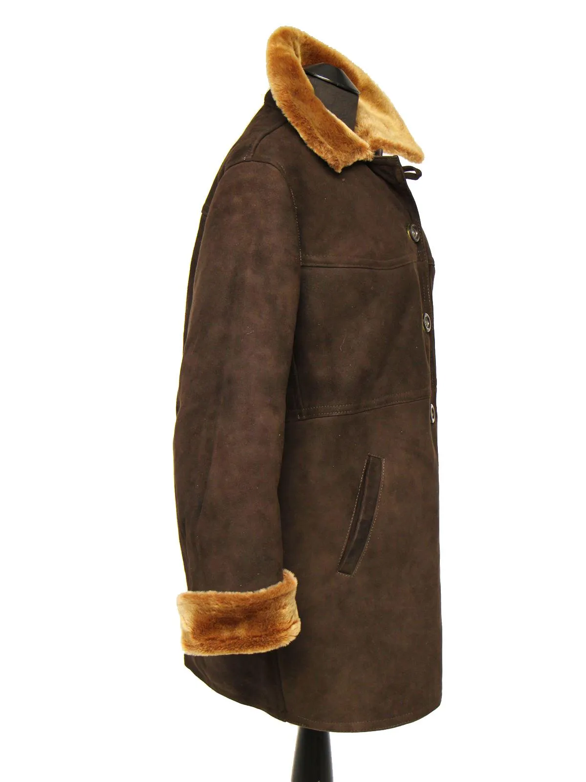 1960s Vintage Soft Brown Sheepskin Coat