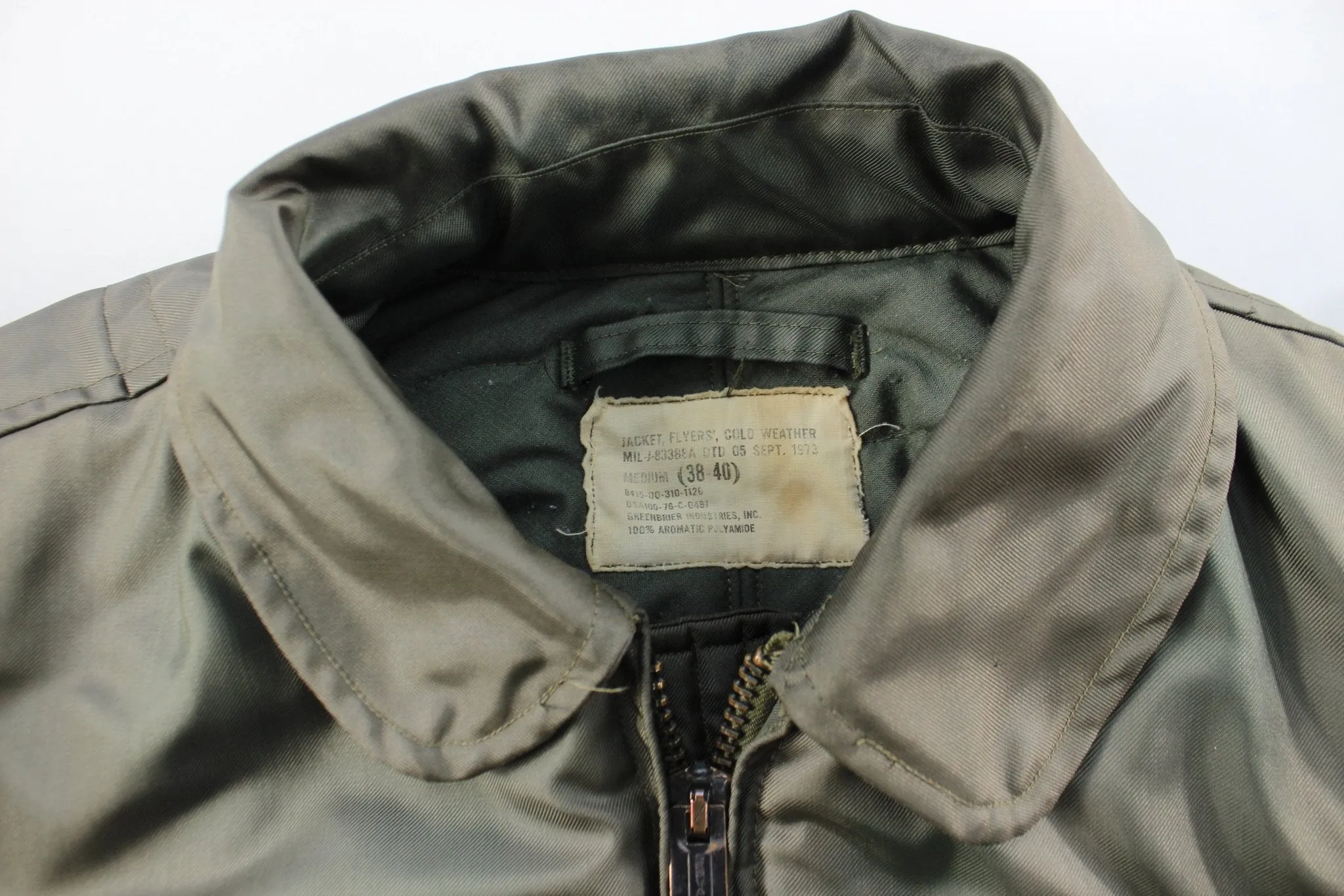 1973 Military Cold Weather Bomber Zip Up Jacket