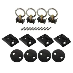 2" Track Anchor Point Tie Down Kit- Black