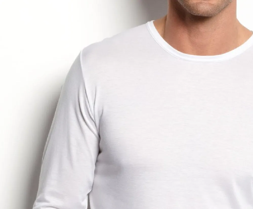 32 Degrees Men's Base Layer Crew Neck Shirt White