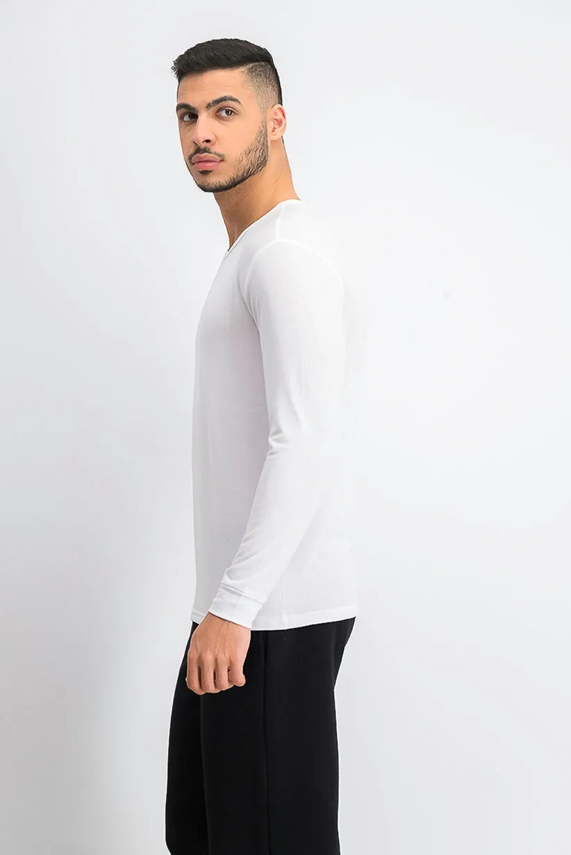 32 Degrees Men's Base Layer Crew Neck Shirt White