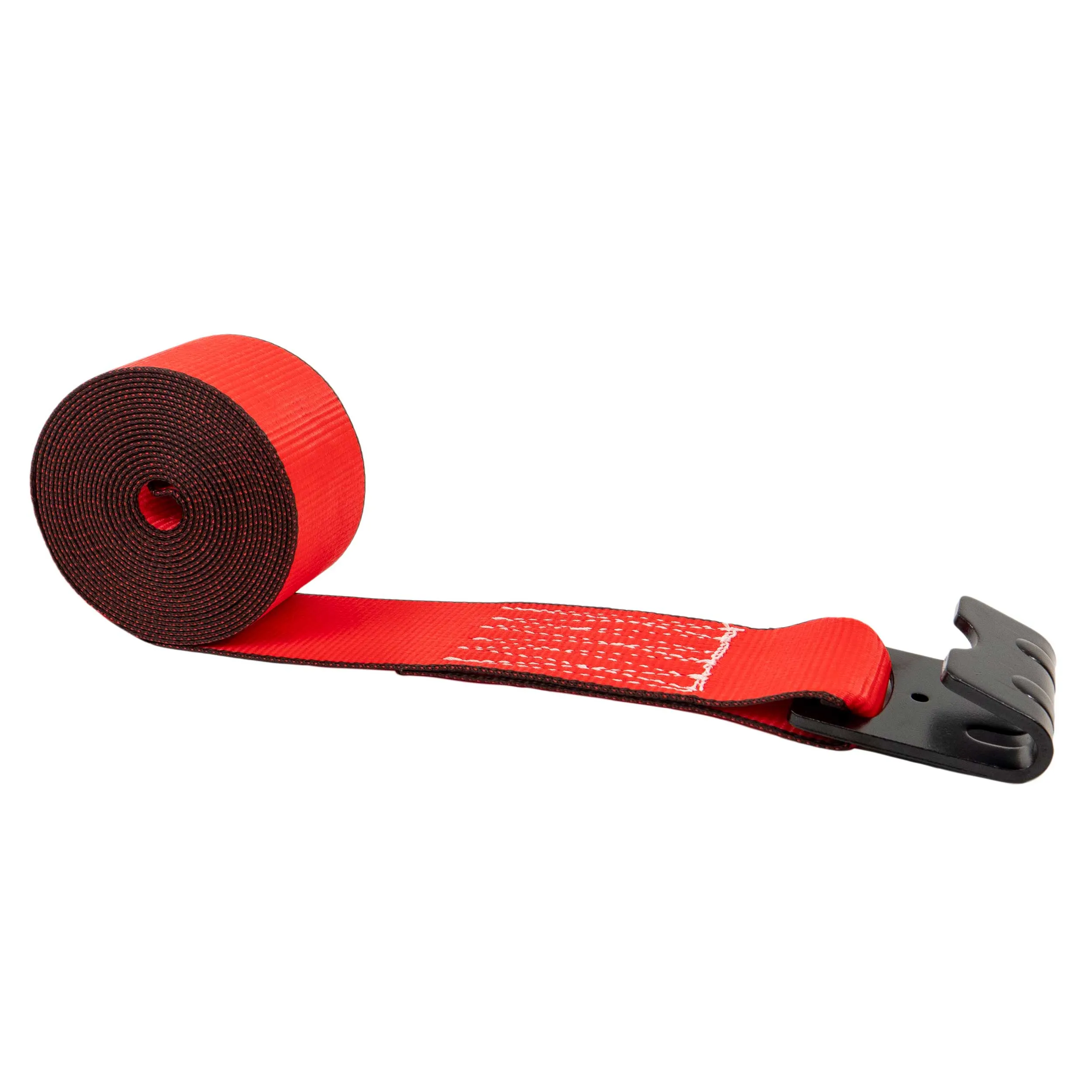 3" X 20' Winch Strap with Flat Hook | Red