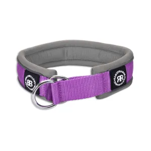 4cm Slip on Collar | Foam Padded - Purple x Metal Grey