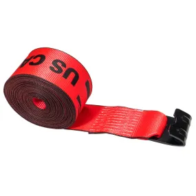 4" x 27' Winch Strap with Flat Hook | Red