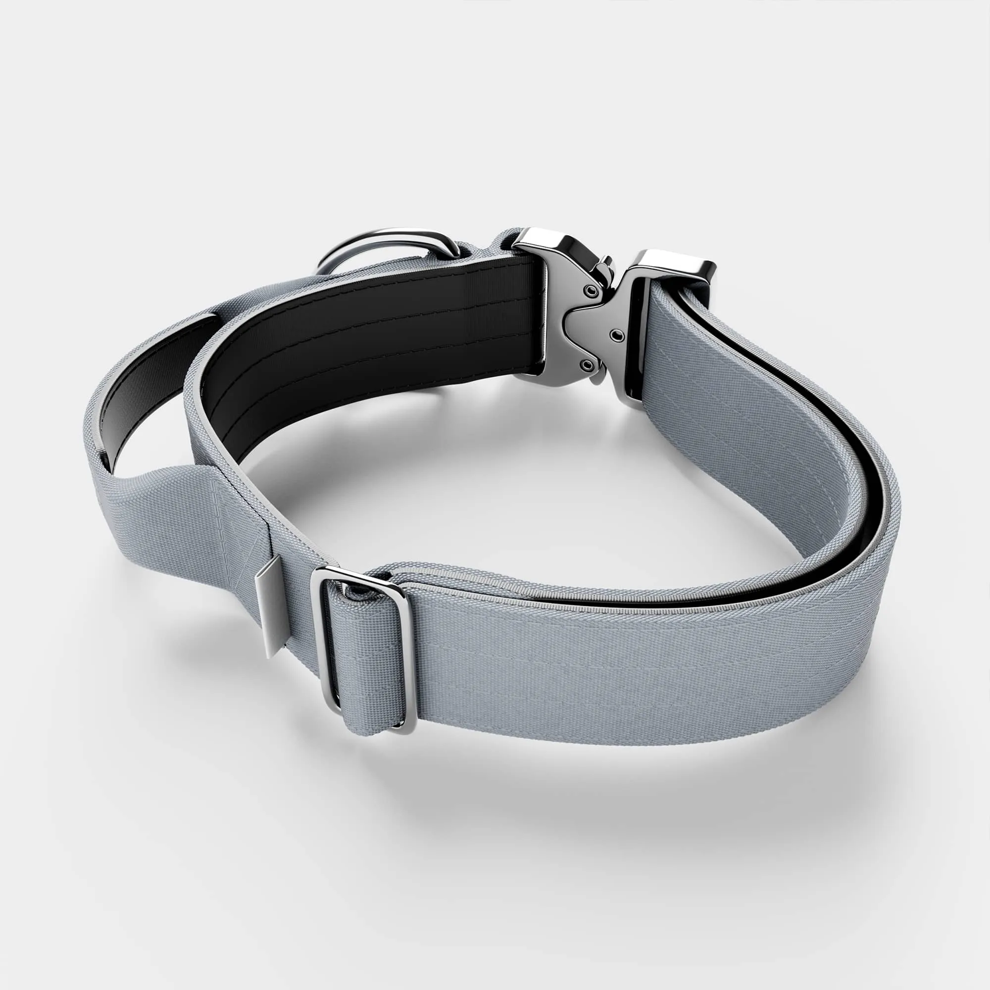 5cm Combat® Collar | With Handle & Rated Clip - PLATINUM Metal Grey v2.0