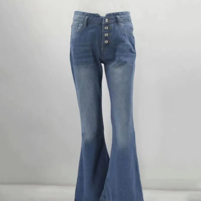 70s high waisted jeans with flared legs