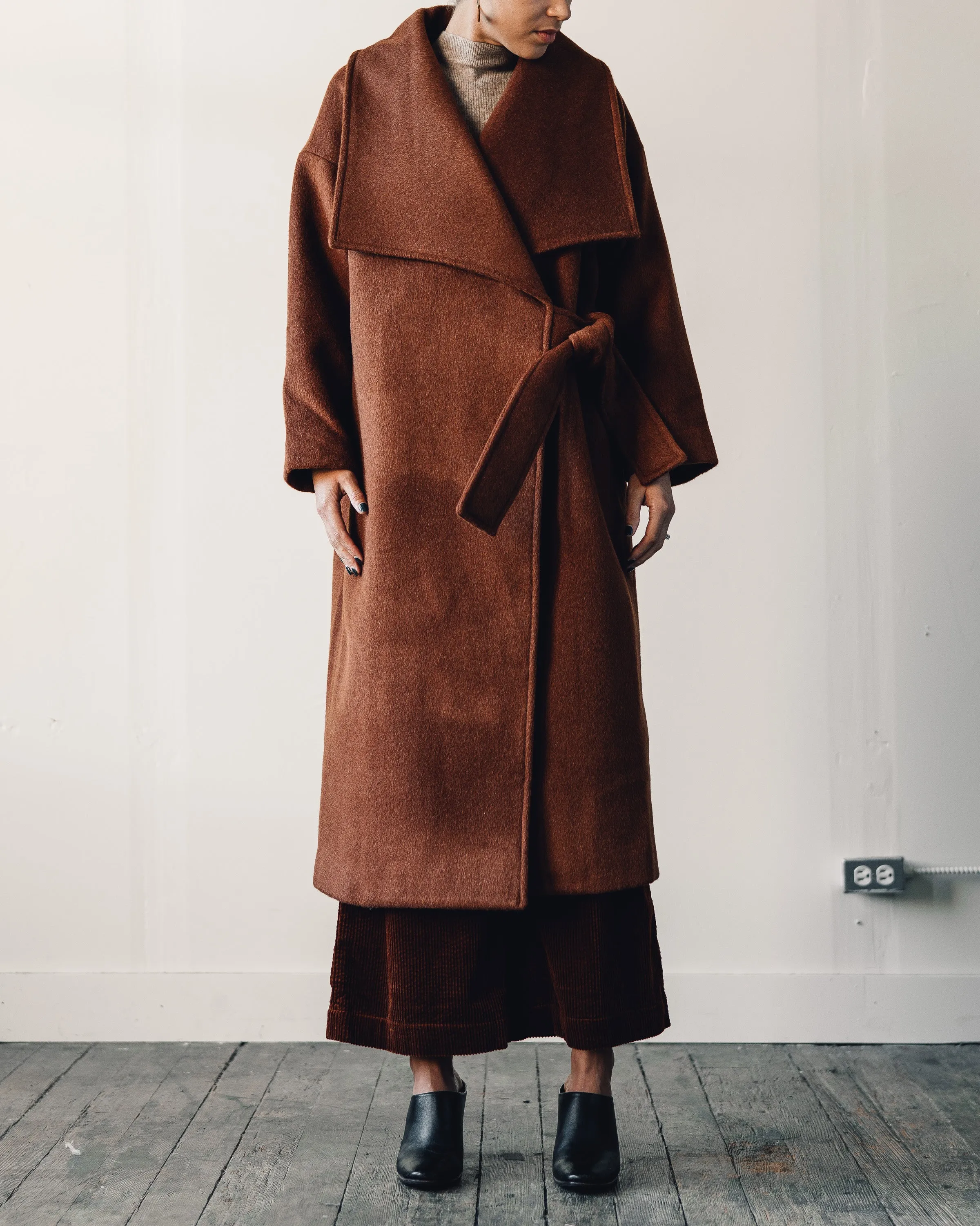 7115 Lapel Winter Coat, Rust