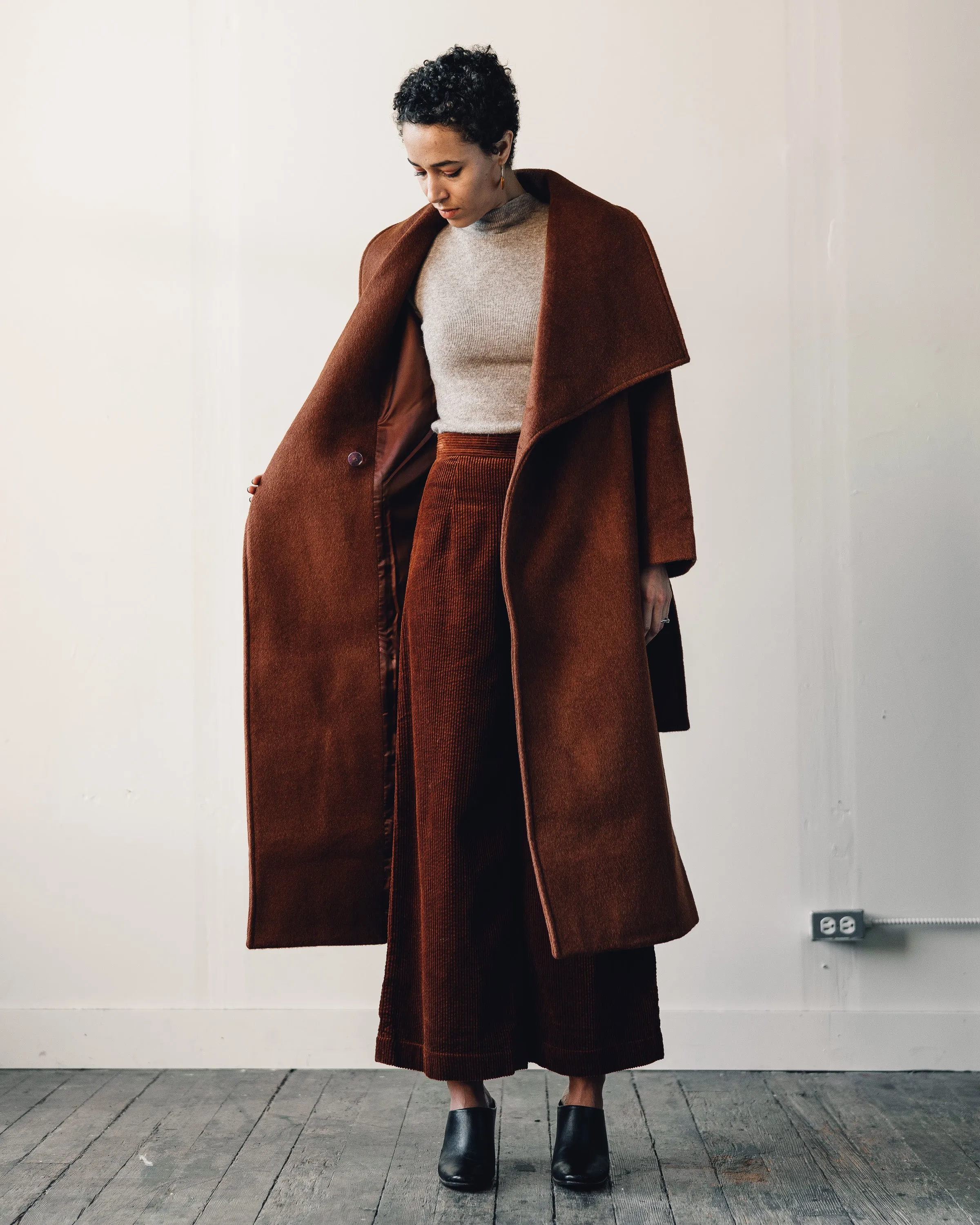 7115 Lapel Winter Coat, Rust