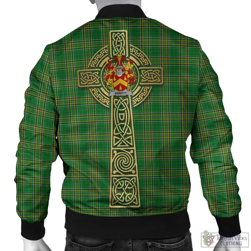 Abbott Irish Clan Tartan Bomber Jacket with Coat of Arms Celtic Tree of Life Style