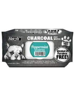 Absorb Plus Charcoal Pet Wipes 80pcs (Peppermint)