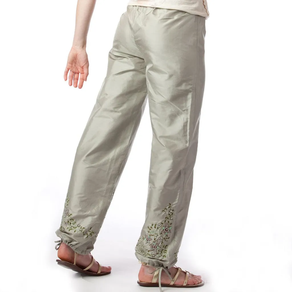 Agra to Jaipur Drawstring Silk Pant