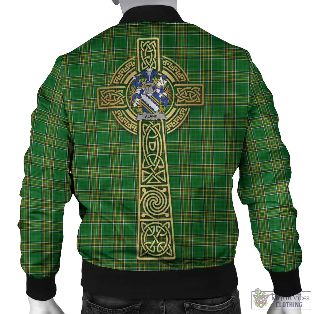 Aland Irish Clan Tartan Bomber Jacket with Coat of Arms Celtic Tree of Life Style