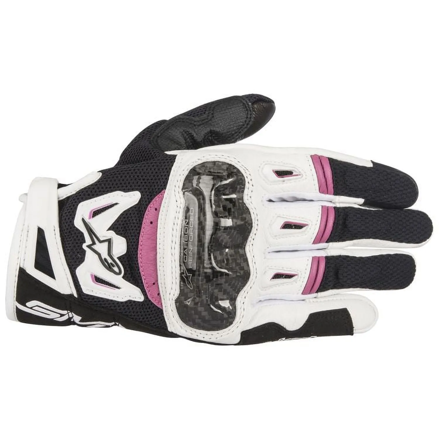 Alpinestars Women’s Stella SMX-2 Air Carbon v2 Black, White and Fuchsia Gloves