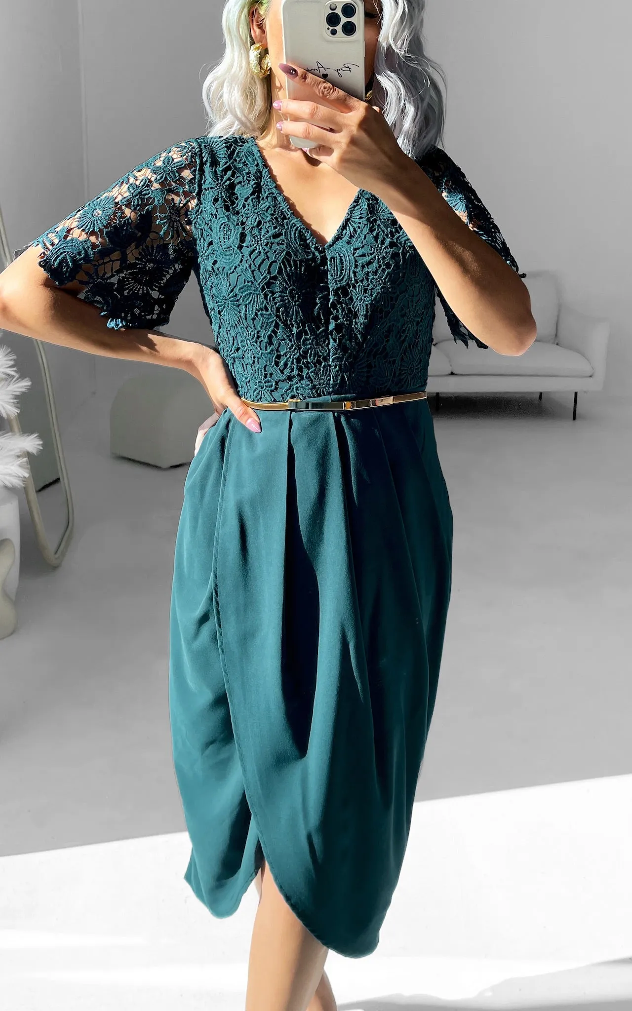 Anderson Midi Dress - Teal Green