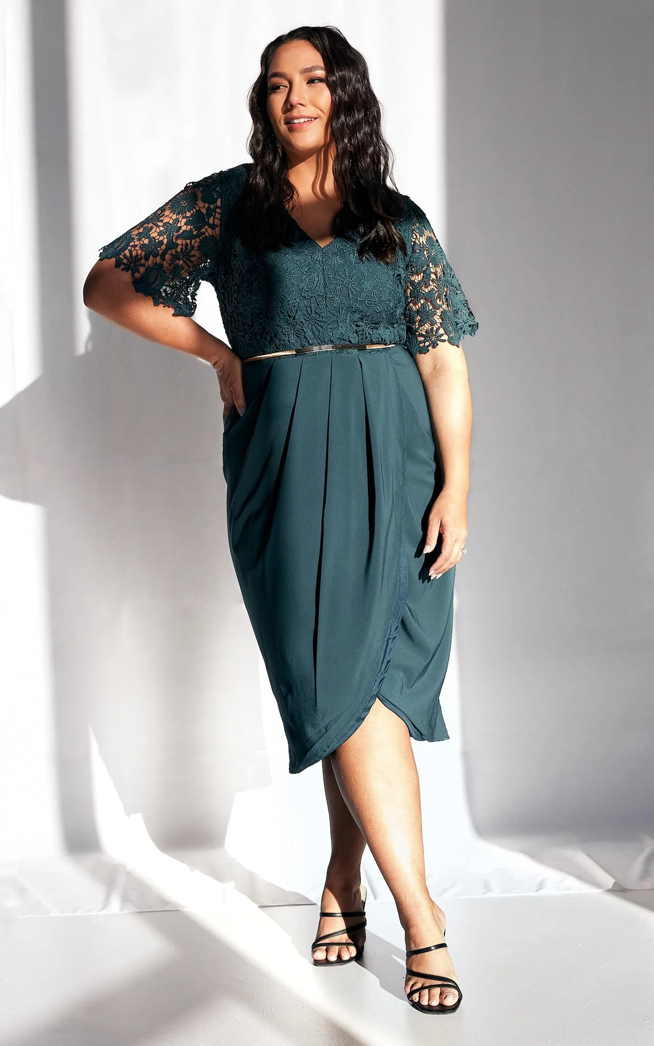 Anderson Midi Dress - Teal Green