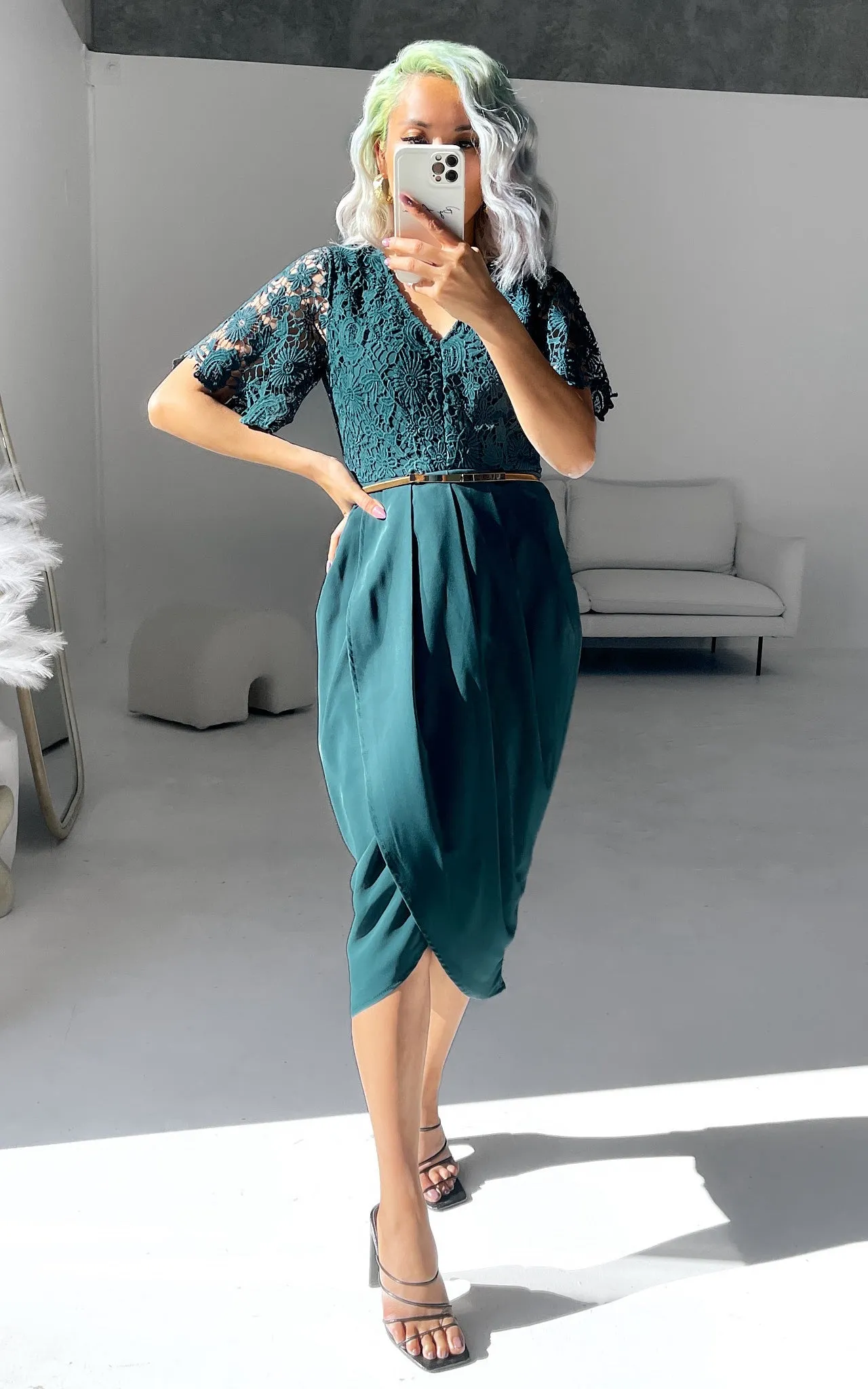 Anderson Midi Dress - Teal Green