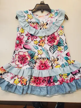 Aqua Floral Dress