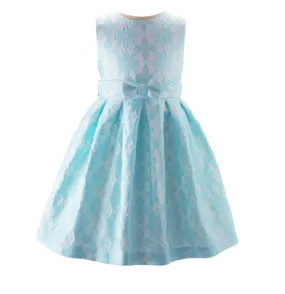 Aqua Lace Damask Dress