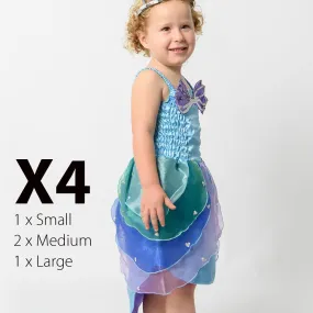 Aqua Mermaid Dress x 4 Lavende Blue