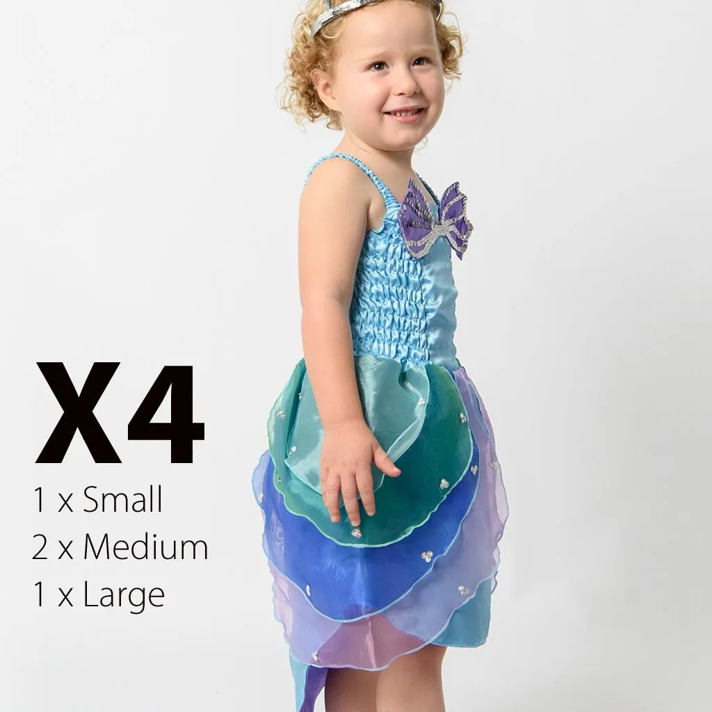 Aqua Mermaid Dress x 4 Lavende Blue