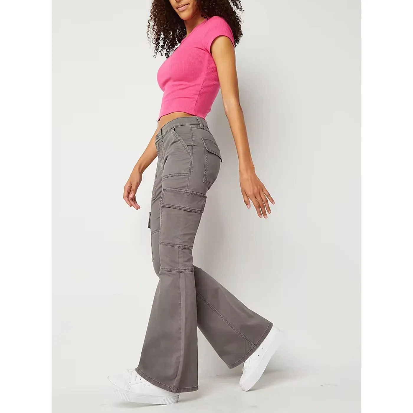 Arzna Flared Cargo Grey Pants