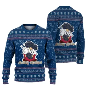 Baird Modern Clan Christmas Family Ugly Sweater with Funny Gnome Playing Bagpipes