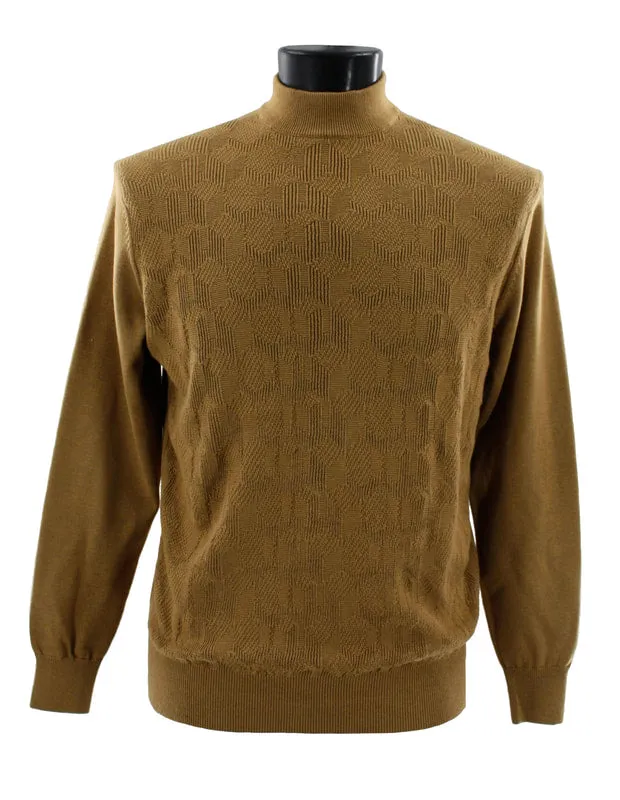 Bassiri L/S Mock-Neck Tan Sweater 638