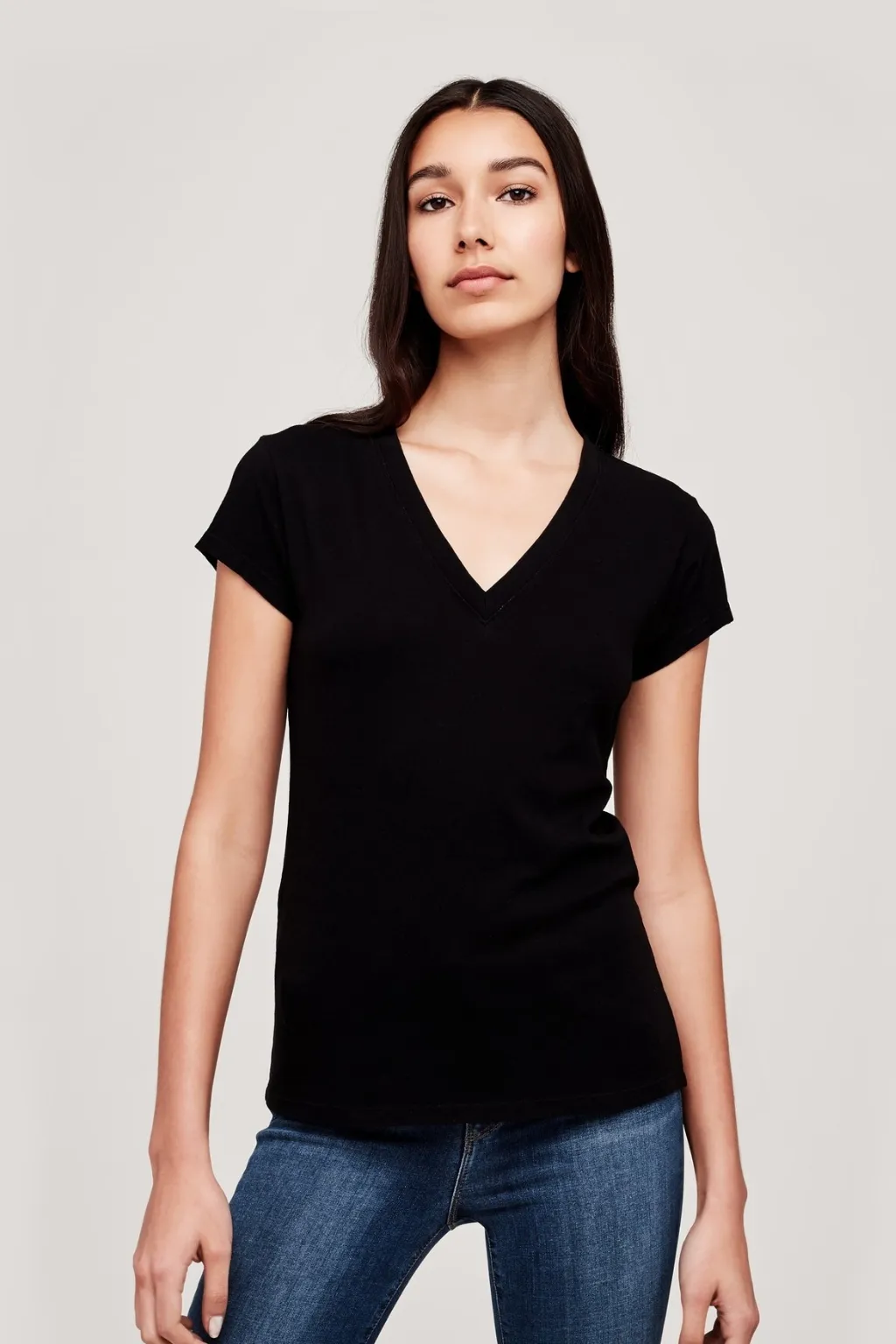 Becca V Neck Tee Black