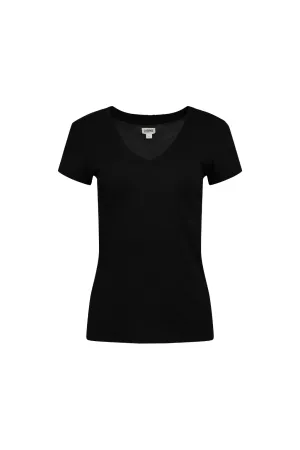 Becca V Neck Tee Black