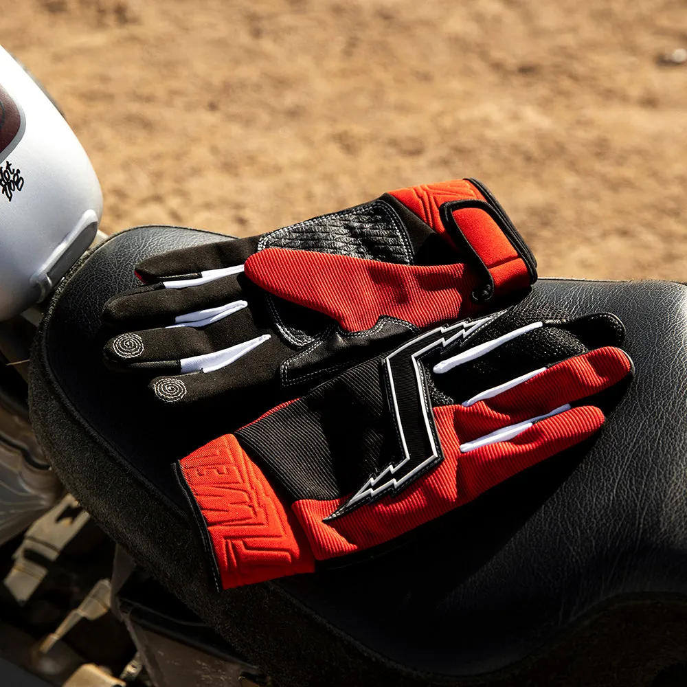 BILTWELL BAJA TEXTILE GLOVE [RED]