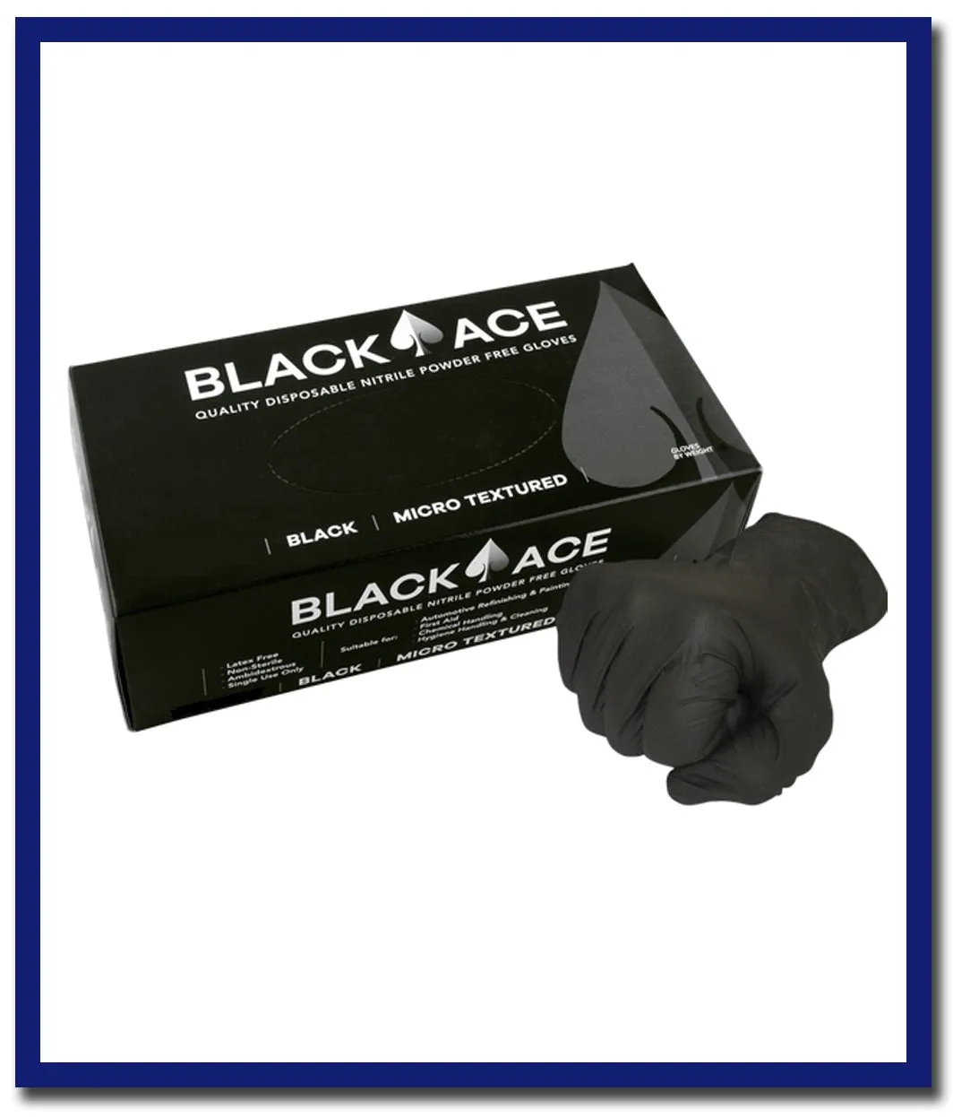 Black Ace Disposable Nitrile Gloves - 1 Box