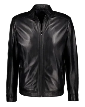 Bomber Leather Jacket - Black