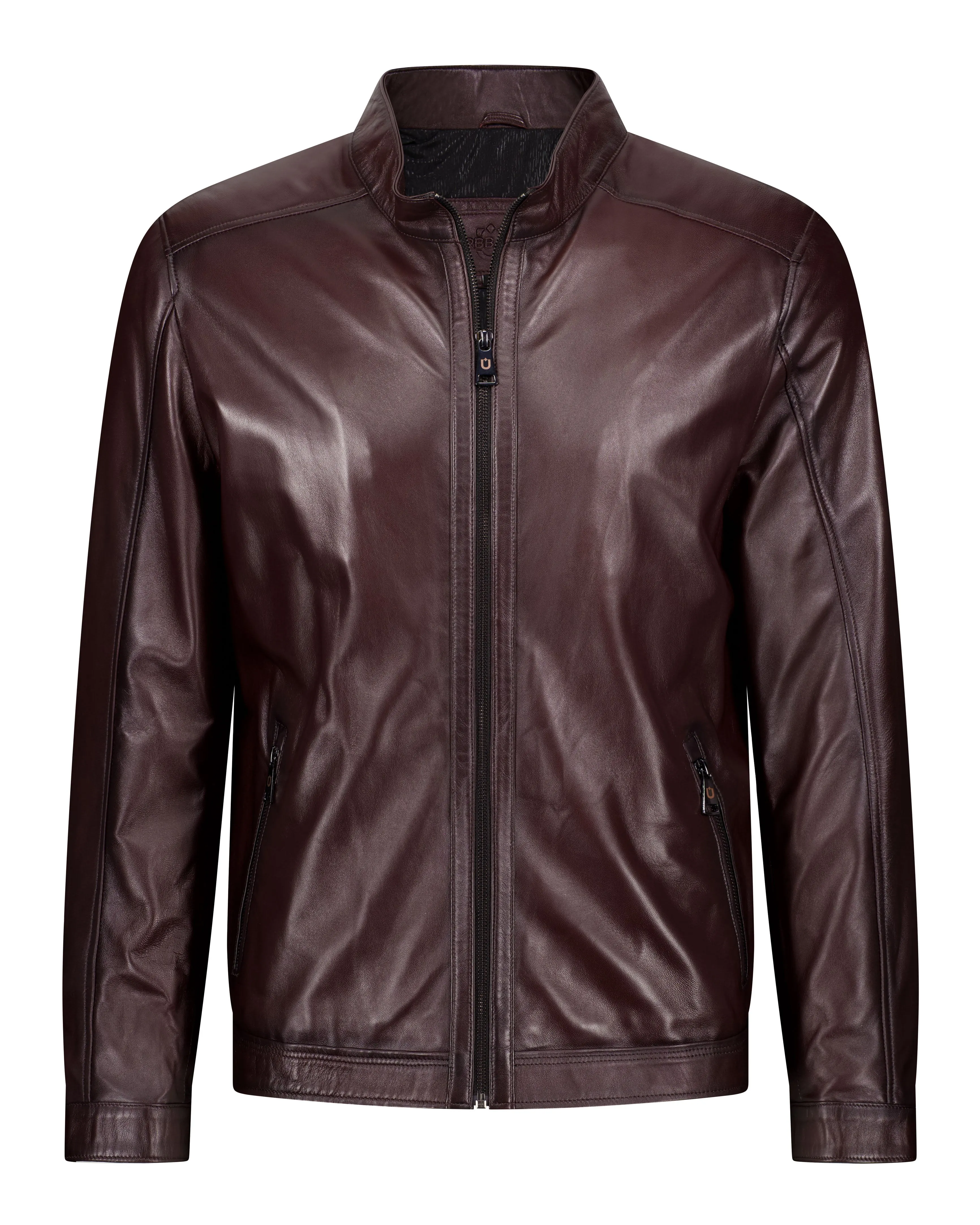 Bomber Leather Jacket - Bordo