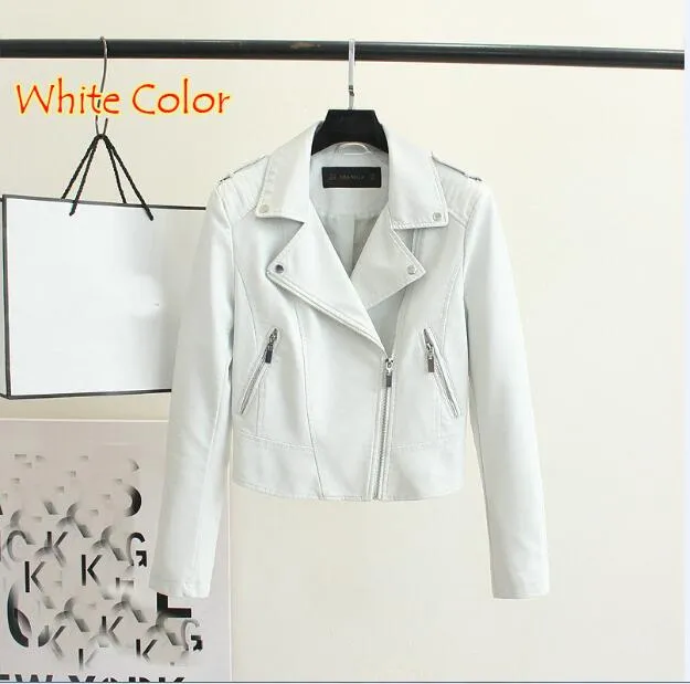 Brand Motorcycle PU Leather Jacket Women Winter And Autumn New Fashion Coat 4 Color Zipper Outerwear jacket New 2017 Coat HOT