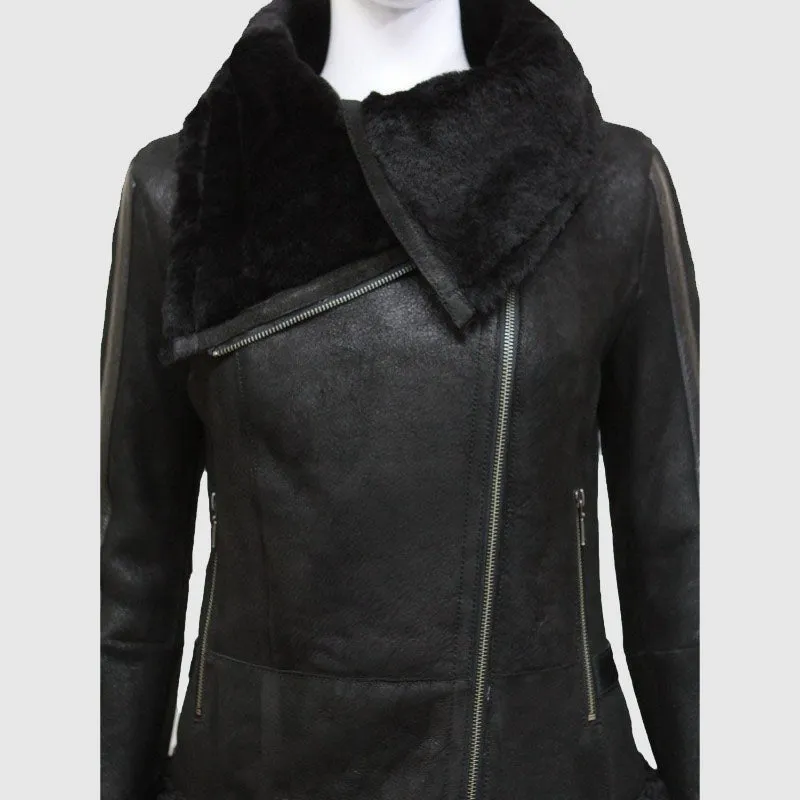 Buy Best Leather Sheepskin Shearling Jacket Womens | B3 WW2 Aviator Flying Jacket