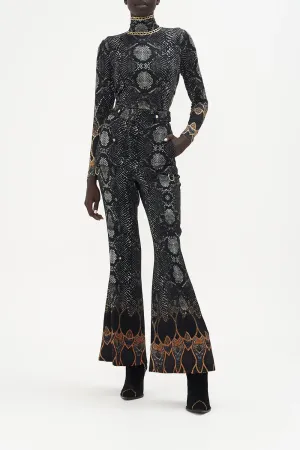 CAMILLA WILD HORSES FLARE PANT WITH D RING DETAIL