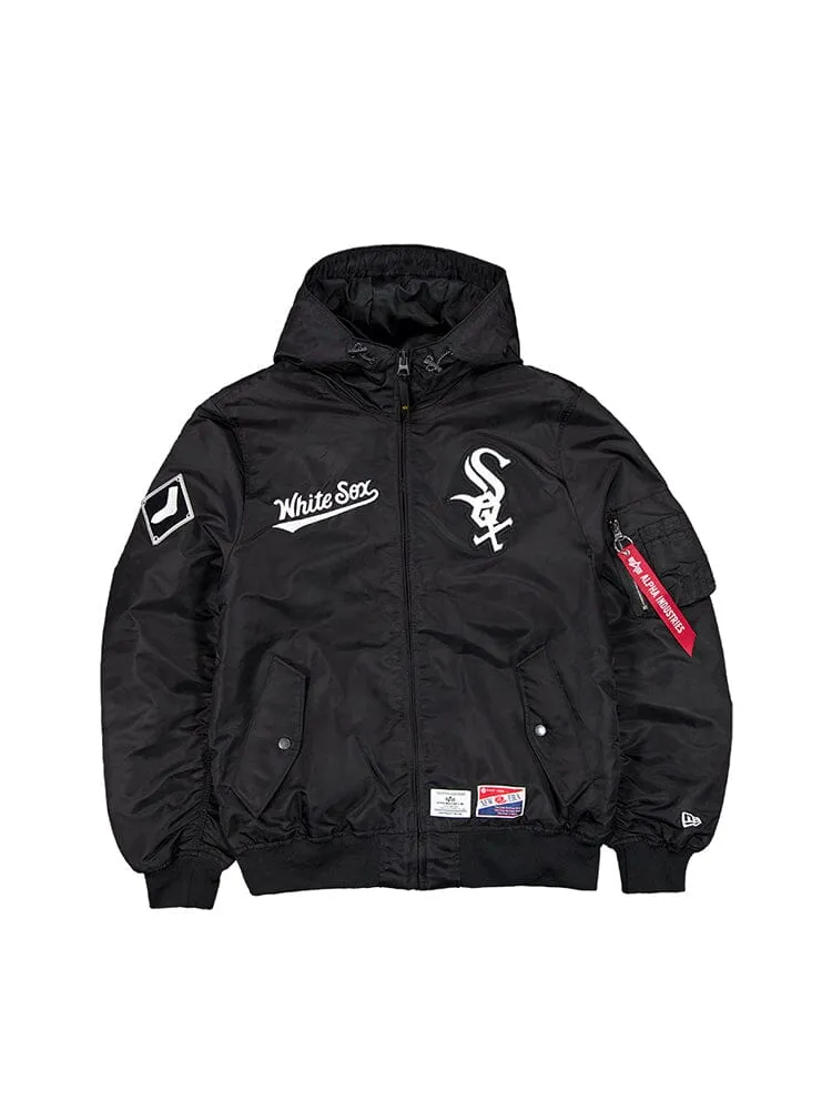 CHICAGO WHITE SOX X ALPHA X NEW ERA L-2B BOMBER JACKET (BLACK)