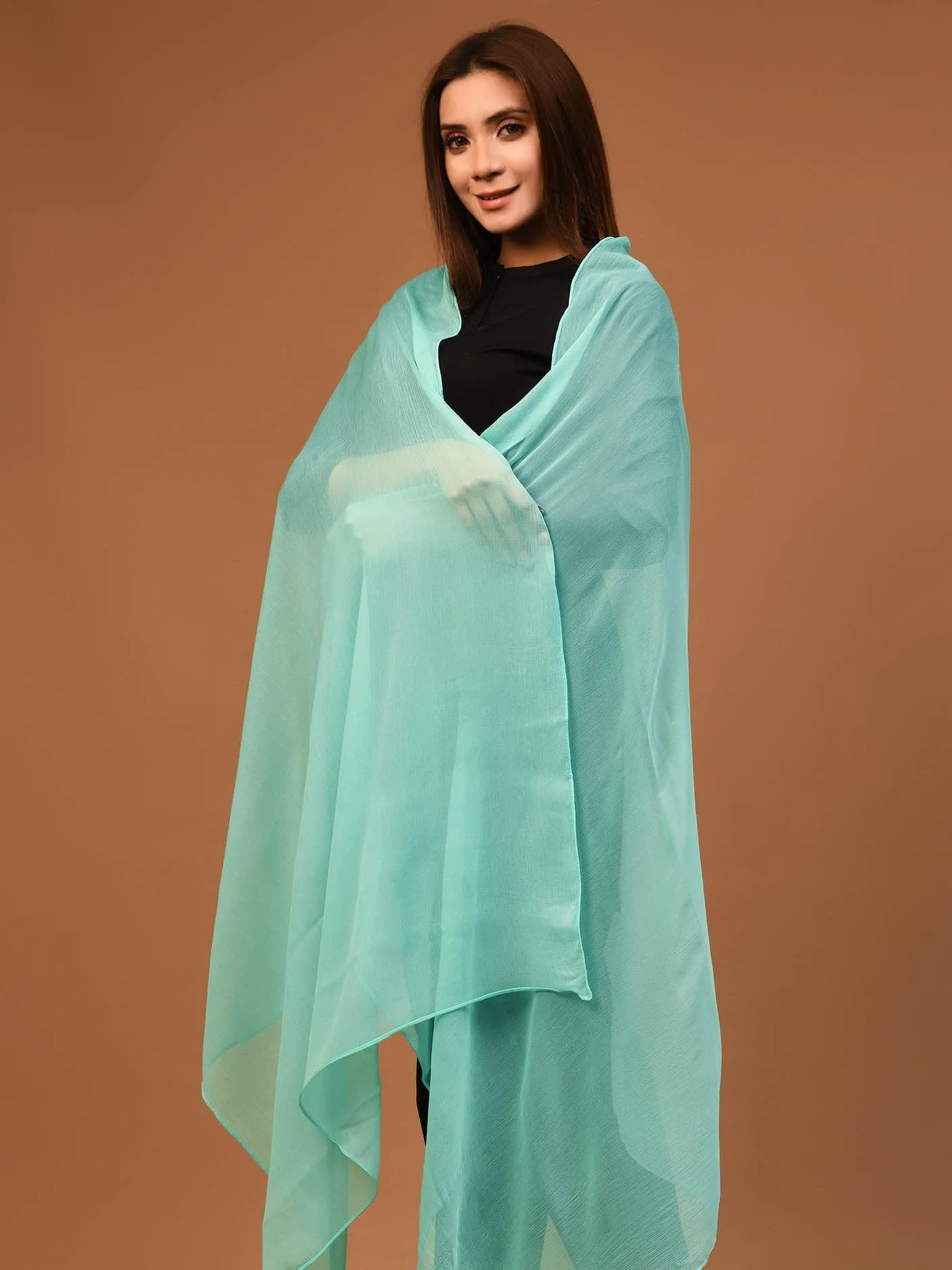 Chiffon Dupatta - Aqua