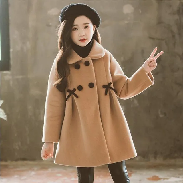 Children Jacket for Girls Winter Wool Warm