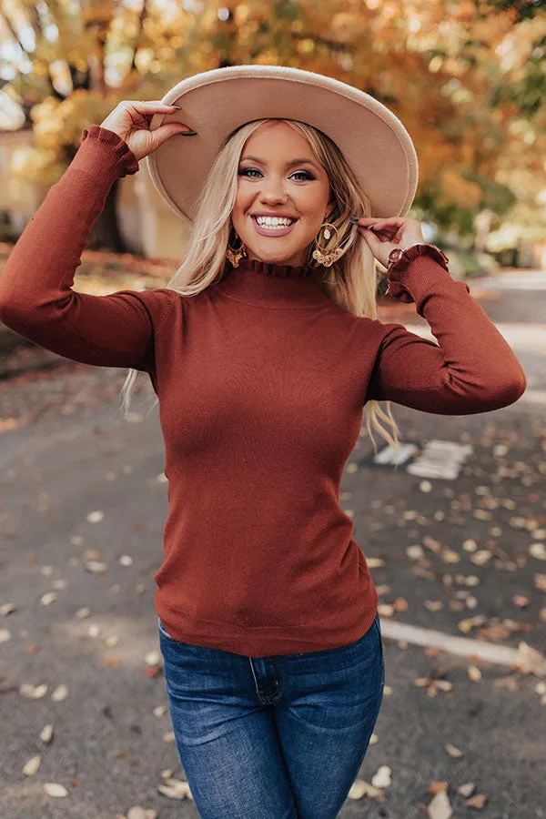 Chilly Charms Sweater Top in Rust