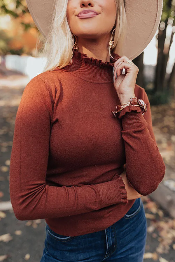 Chilly Charms Sweater Top in Rust