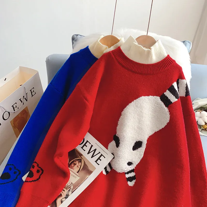 Christmas turtleneck sweater bottom Shirt Top  5262