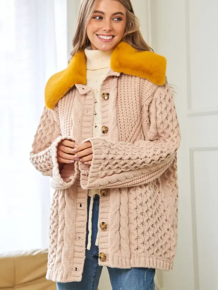 Chunky Cable Knit Cardigan