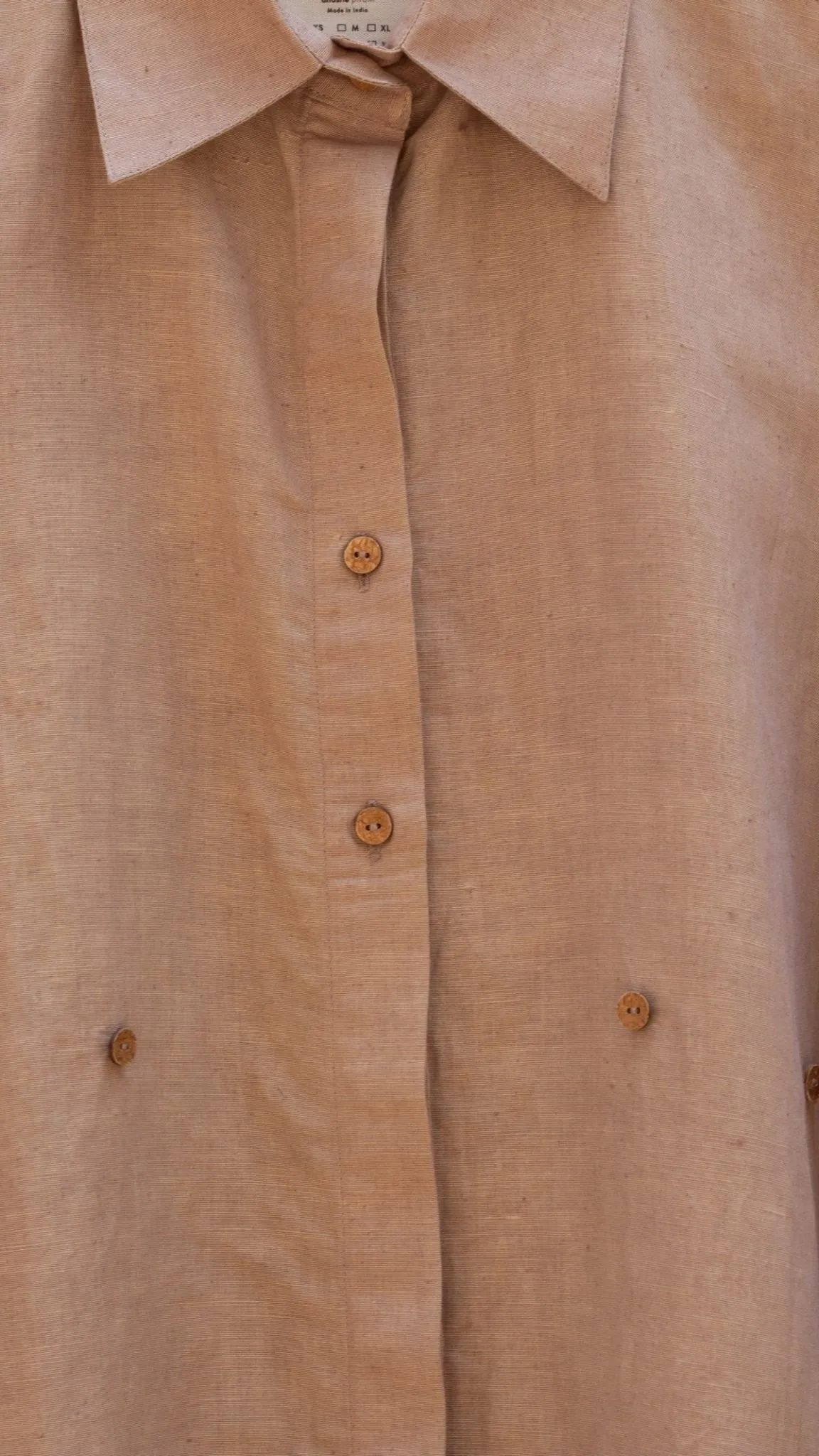 Cinched Waist Hemp Cotton Shirt