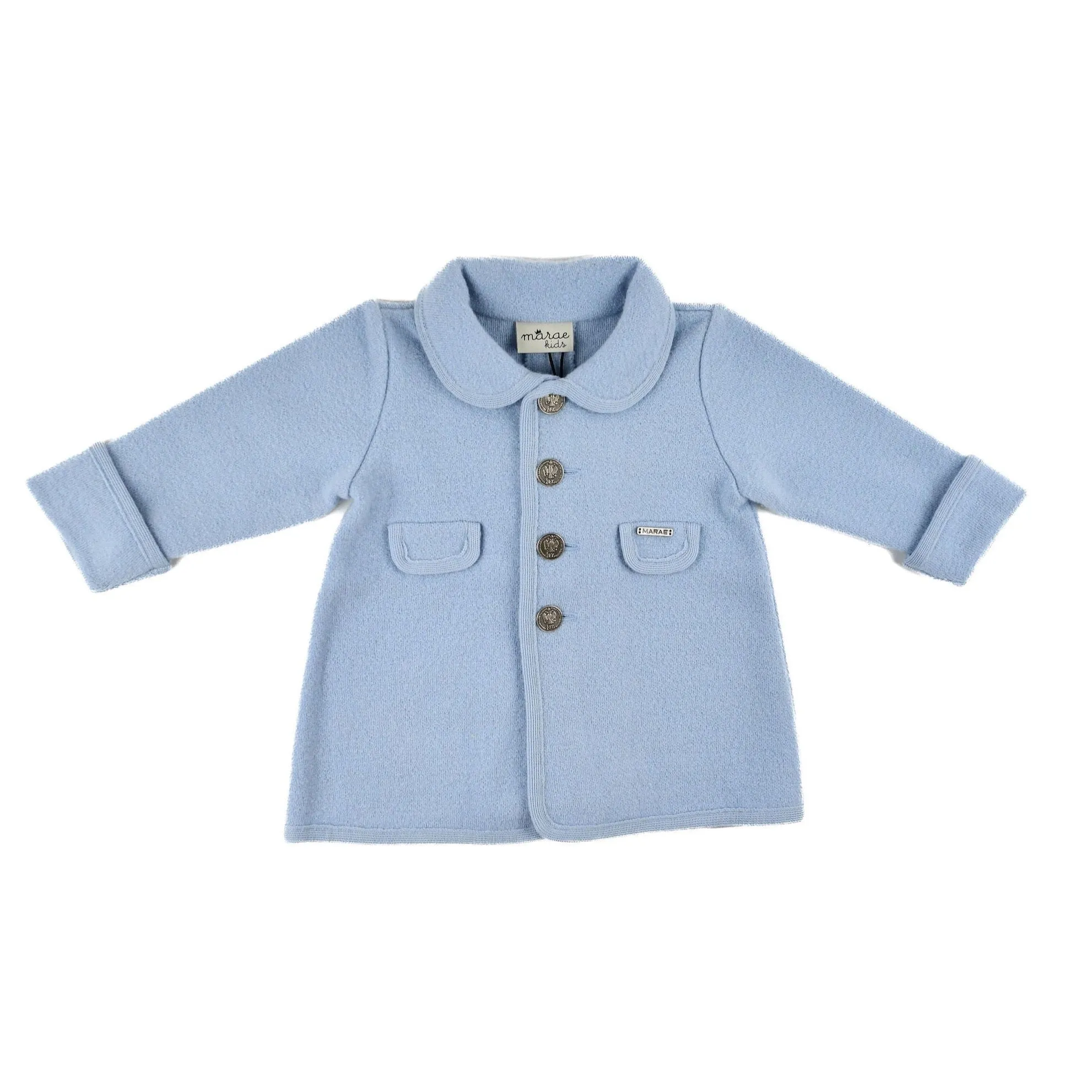 Classic Button Down Coat- Light Blue