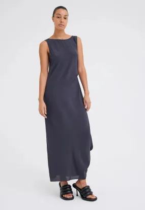 Cloe Silk Maxi Dress in Steelo Grey