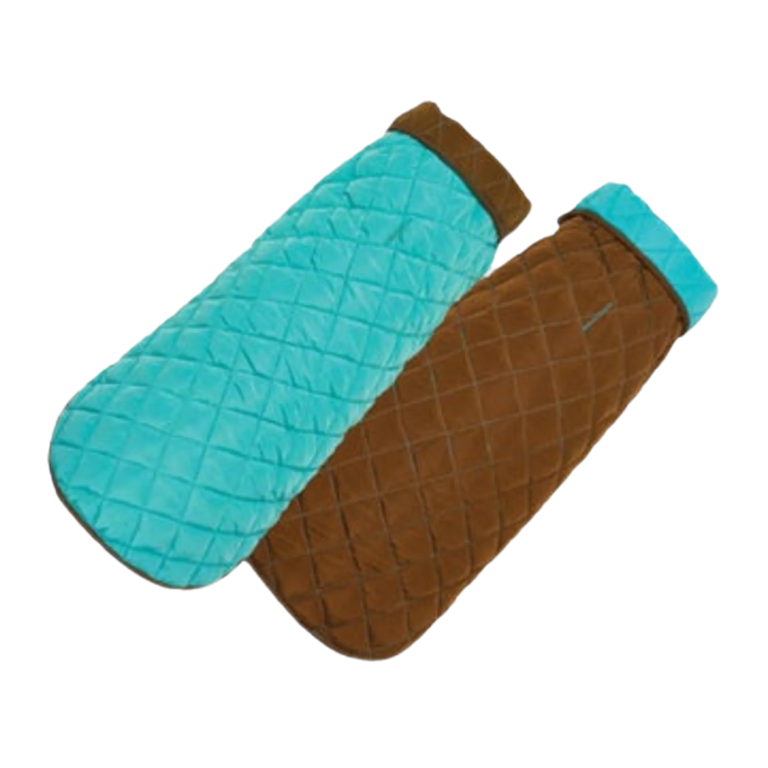 Coat | Diamond Quilted Brown & Aqua